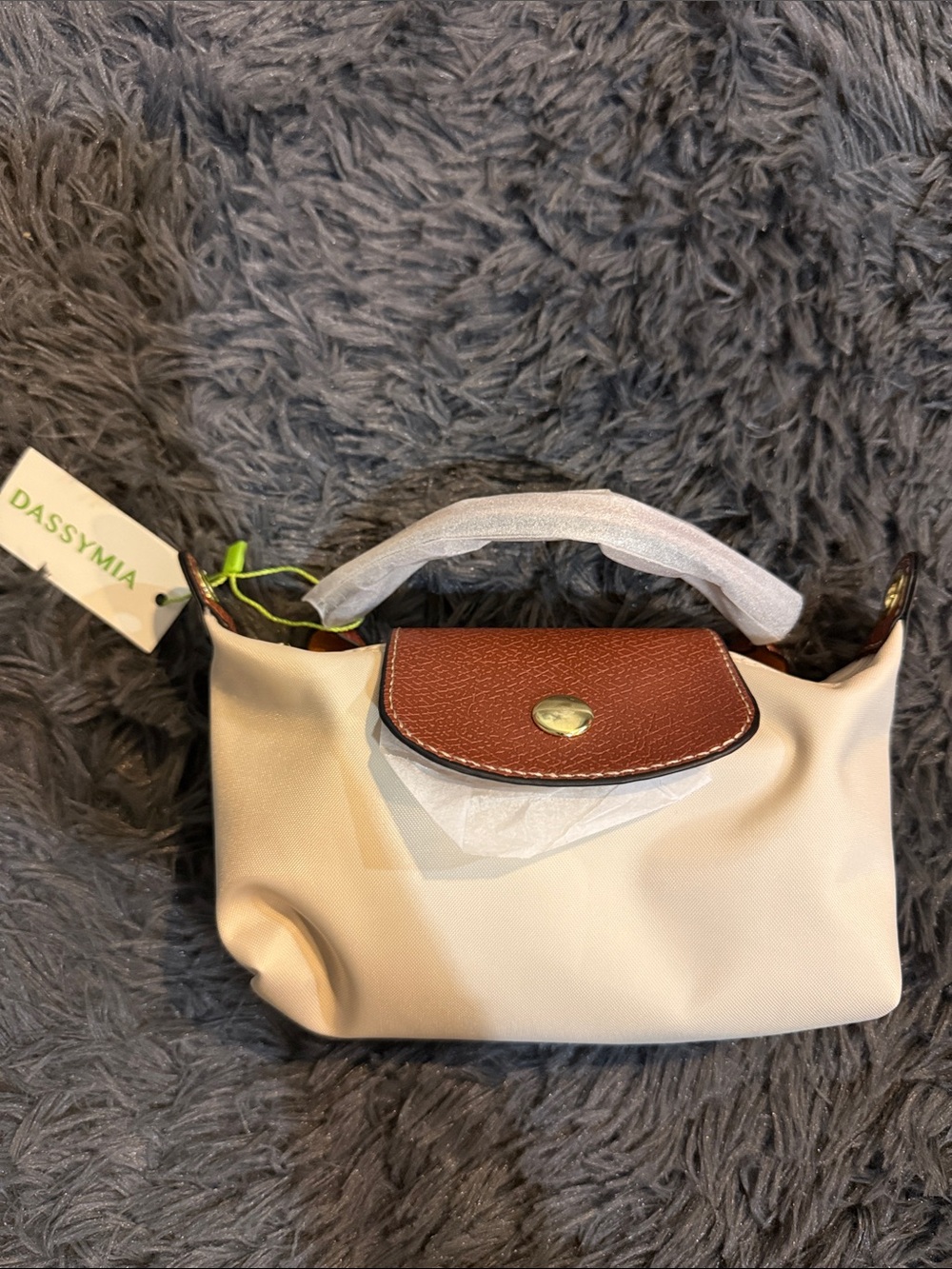 Target DASSYMIA Cream and Brown Mini Top-Handle Bag